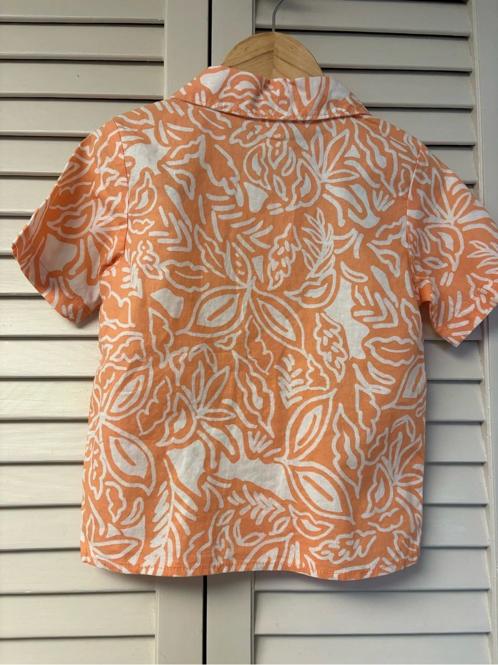 Carter's Orange & White Tropical Button-Front Shirt - Kids